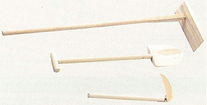 地鎮祭セット（白木）（28055）鍬・スコップ・鎌の3点セット