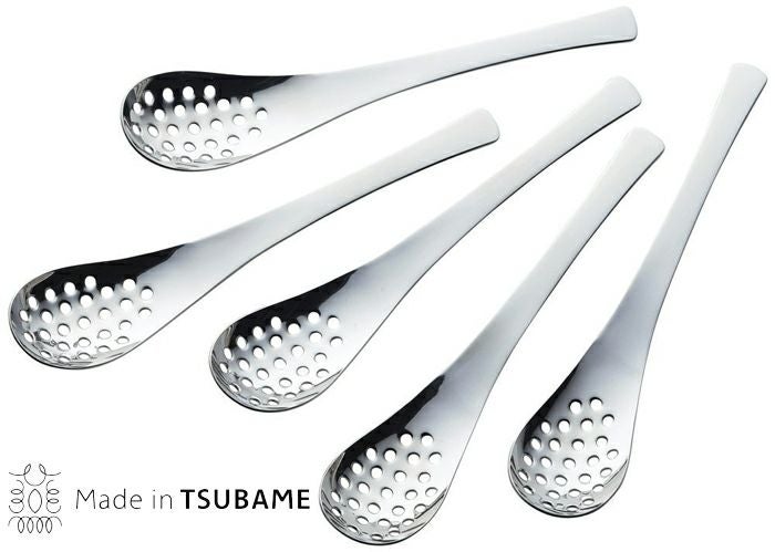 日本製 レンゲスプーン穴あき5本組 38533 ラーメンのコーンや肉味噌に