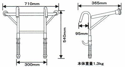 ハシゴ用アタッチメント「リリーフ」ハシゴ作業の緩和・安心・救援！
