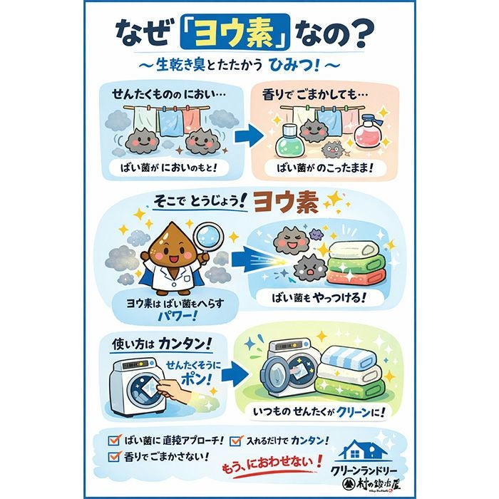 ヨウ素・ヨードのデ・クリーンランドリー