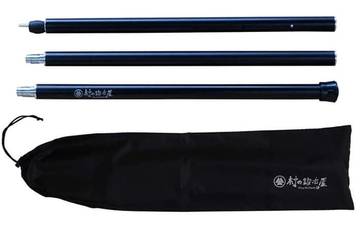 32mmアルミポール 6本セットキャンプ/タープ/アルミ/ブラック アルミタープポール ブラック 中間用 太さ32mm×長さ60cm 【村の鍛冶屋】