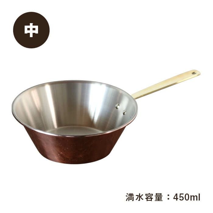 銅のフライパン　メキシコ　ミチョアカン州　直径23cm フライパン 銅製 24cm 中村銅器製作所 板厚 2mm｜銅フライパン 銅鍋