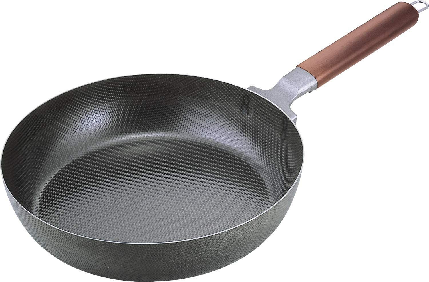 安心の日本製】ガス・IH対応 両面エンボス加工鉄製フライパン22cm