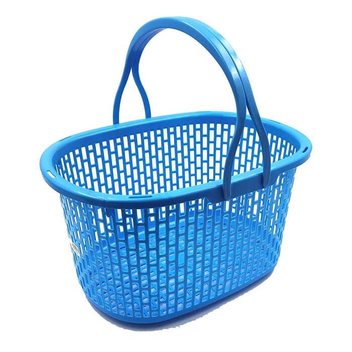 村の鍛冶屋 収穫カゴ 小判型 15L ブルー 2個入#103079約）横40×縦30×高