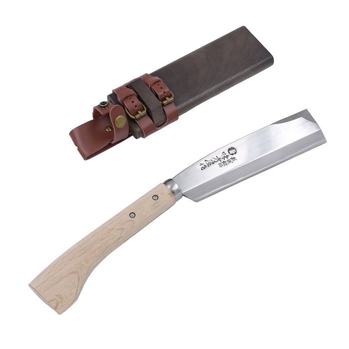 頑張って送料無料！】 日野浦刃物工房 味方屋作 鞘鉈180mm 片刃 コブ